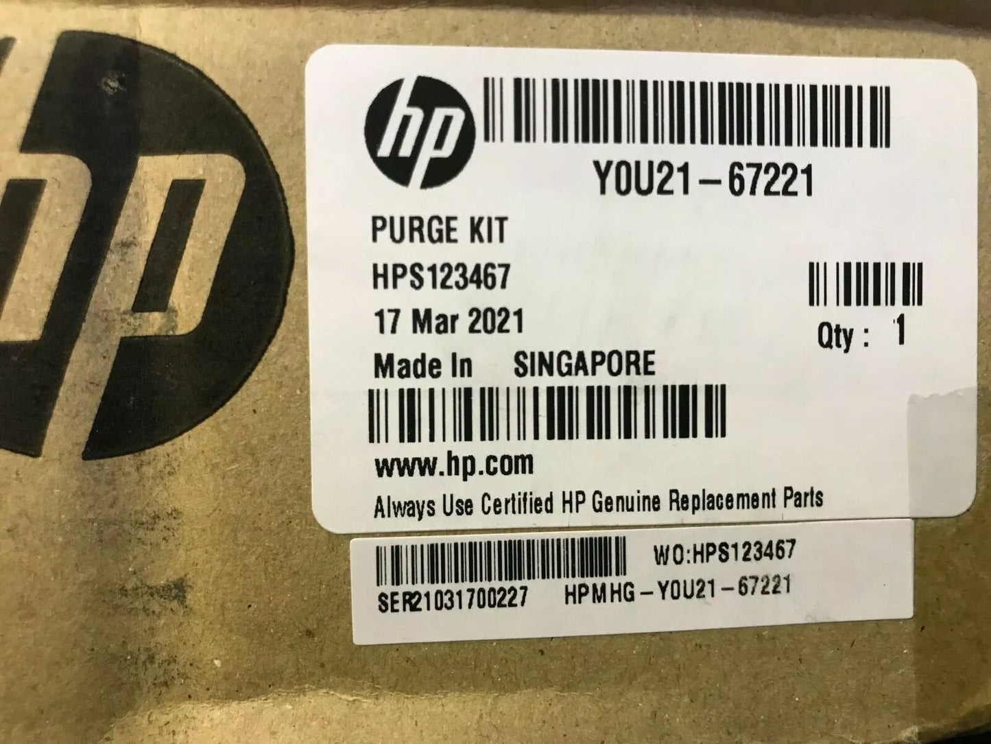 Y0U21-67221 Purge Kit HP Designjet Z6 Z9 Latex 700 800