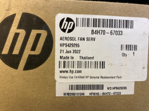 NEW HP Aerosol Fan Serv - B4H70-67033 FITS VARIOUS LATEX PRINTERS