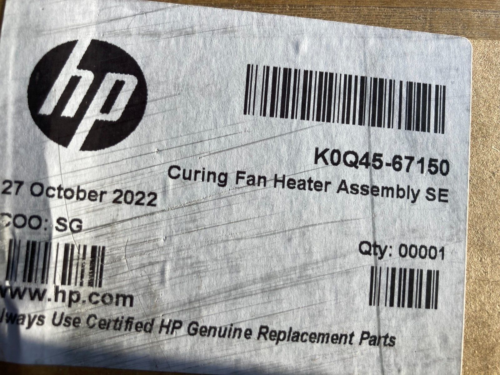 NEW HP K0Q45-67150 Curing Fan Heater Assembly SERV LATEX R1000 R2000