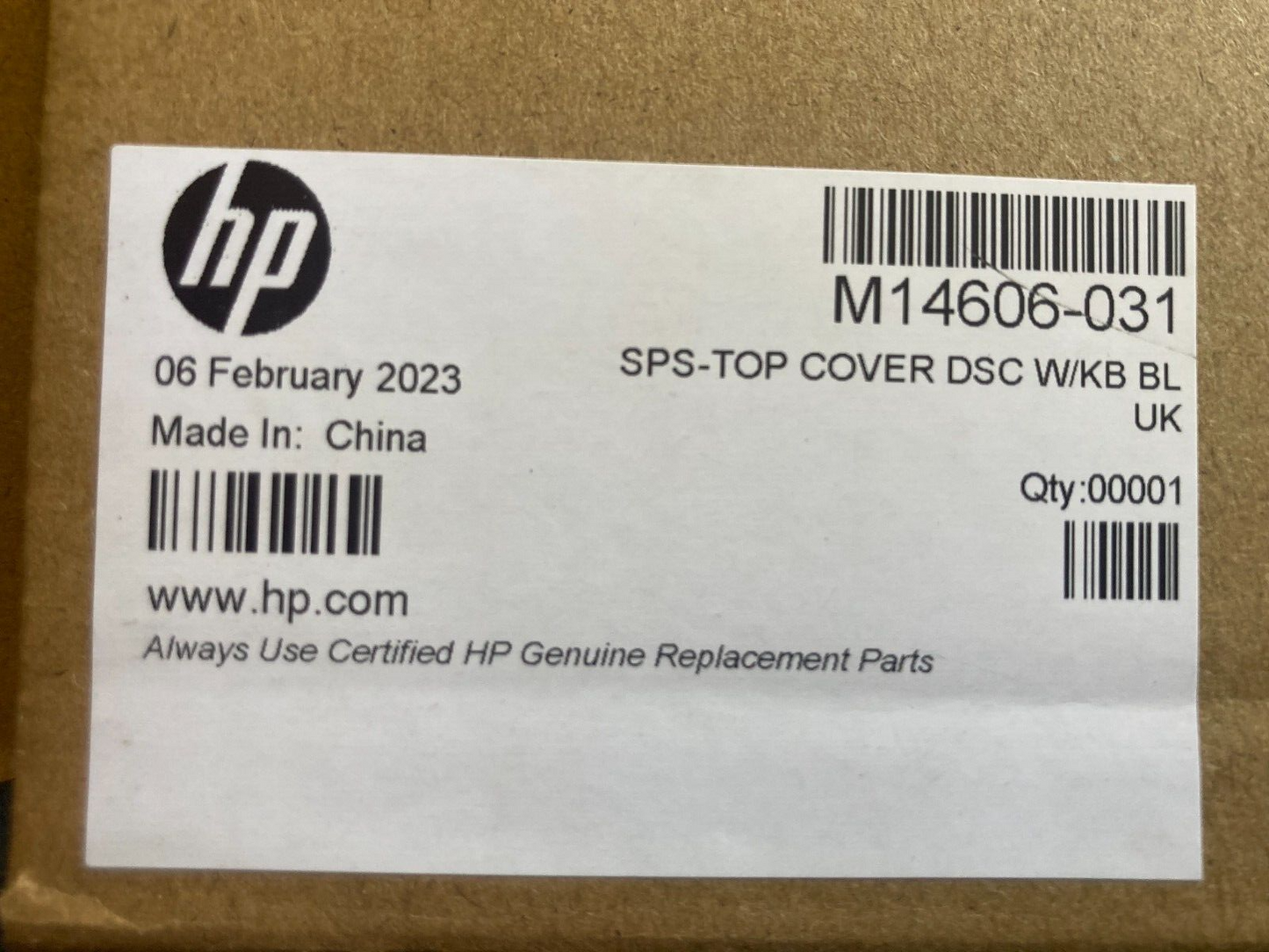 New GENUINE HP M14606-031 TOP COVER UK KEYBOARD ZBOOK STUDIO G7