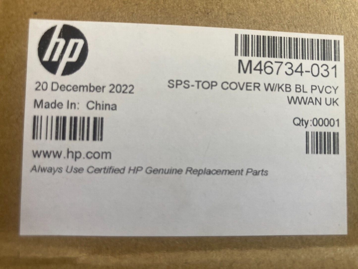 NEW GENUINE HP M46734-031 TOP COVER UK KEYBOARD EliteBook x360 1040 G8