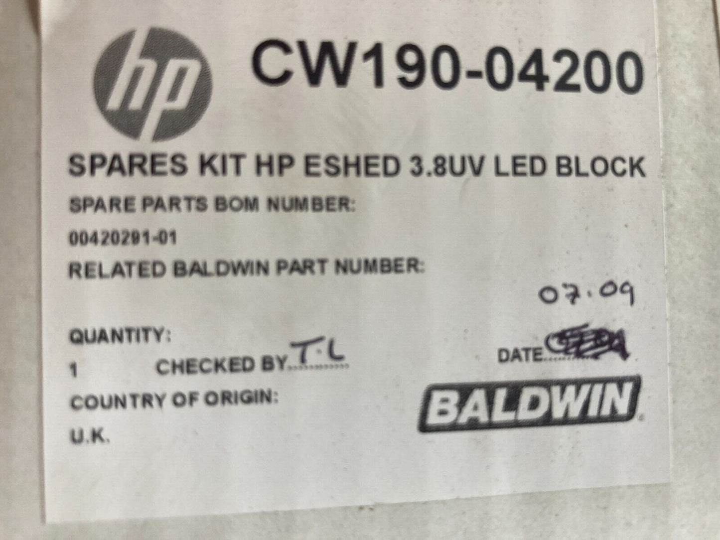 NEW HP CW190-04200 CMB UV LED BLOCK UVED SP FOR SCITEX PRESS