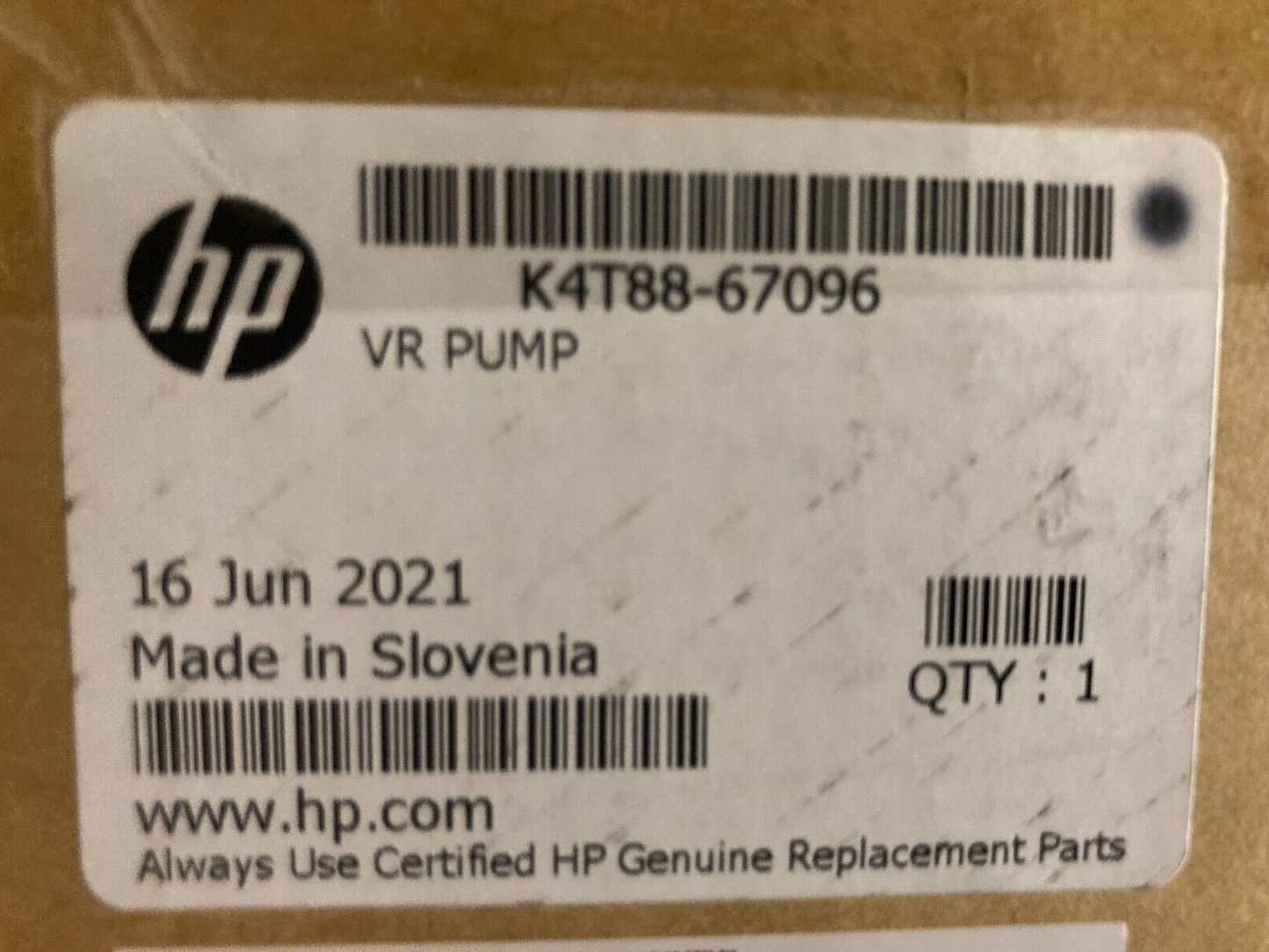 NEW HP K4T88-67096 VR Pump LATEX 1500 Large Format Industrial Printer