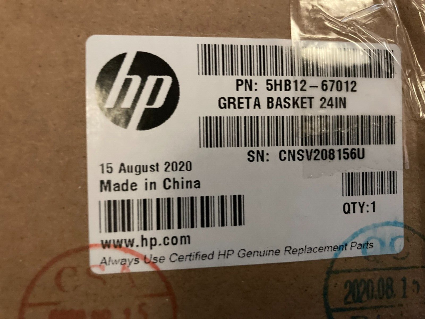 NEW HP 5HB12-67012 Greta Basket 24in DESIGNJET STUDIO 24-IN PRINTER