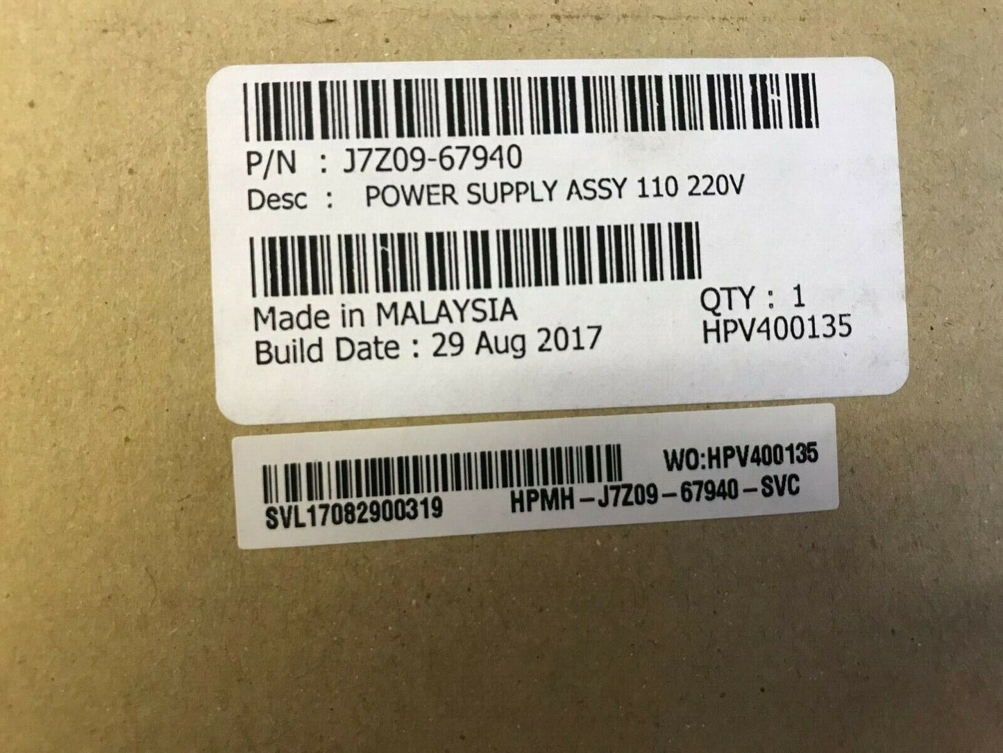 NEW SEALED BOX HP J7Z09-67940 PAGEWIDE POWER SUPPLY