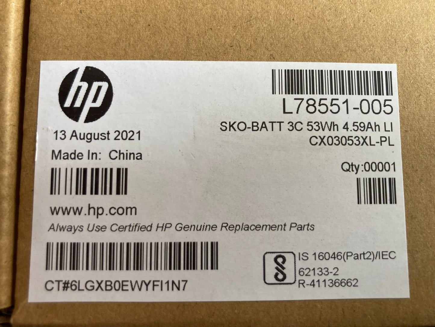 L78551-005 NEW SEALED BOX GENUINE HP CX03XL BATTERY ELITEBOOK x360 830 G7