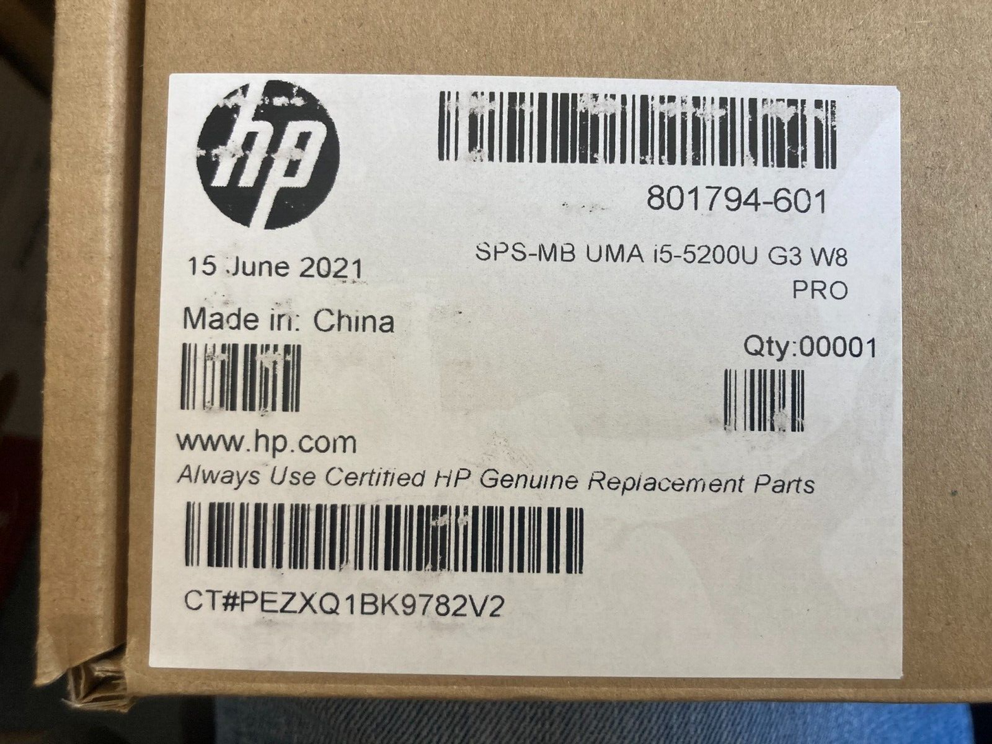 New GENUINE HP 801794-601 MOTHERBOARD UMA i5-5200U G3 EliteBook REVOLVE 810 810G