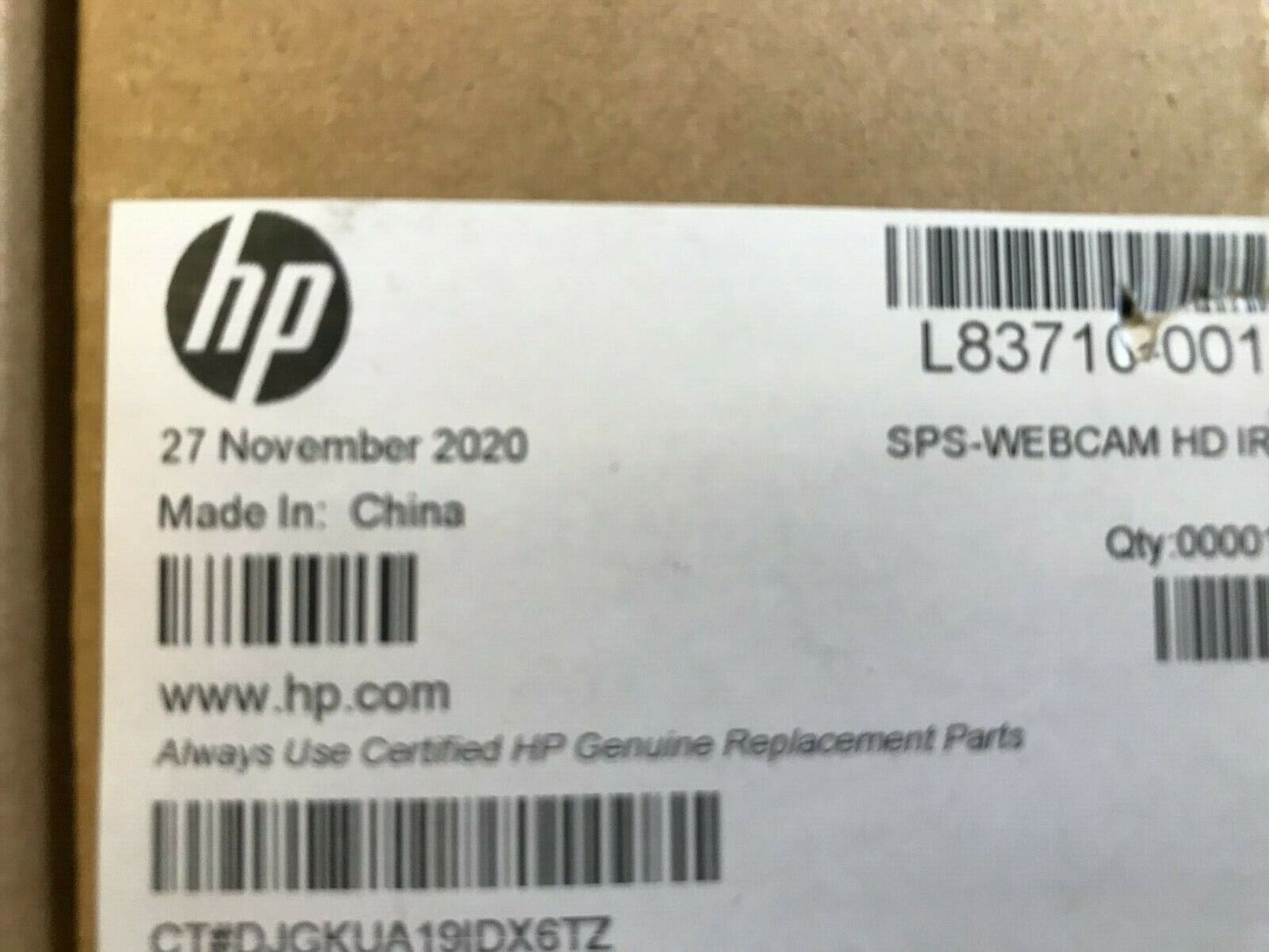 NEW HP L83710-001 WEBCAM KIT HD IR PROBOOK 450 455 G7