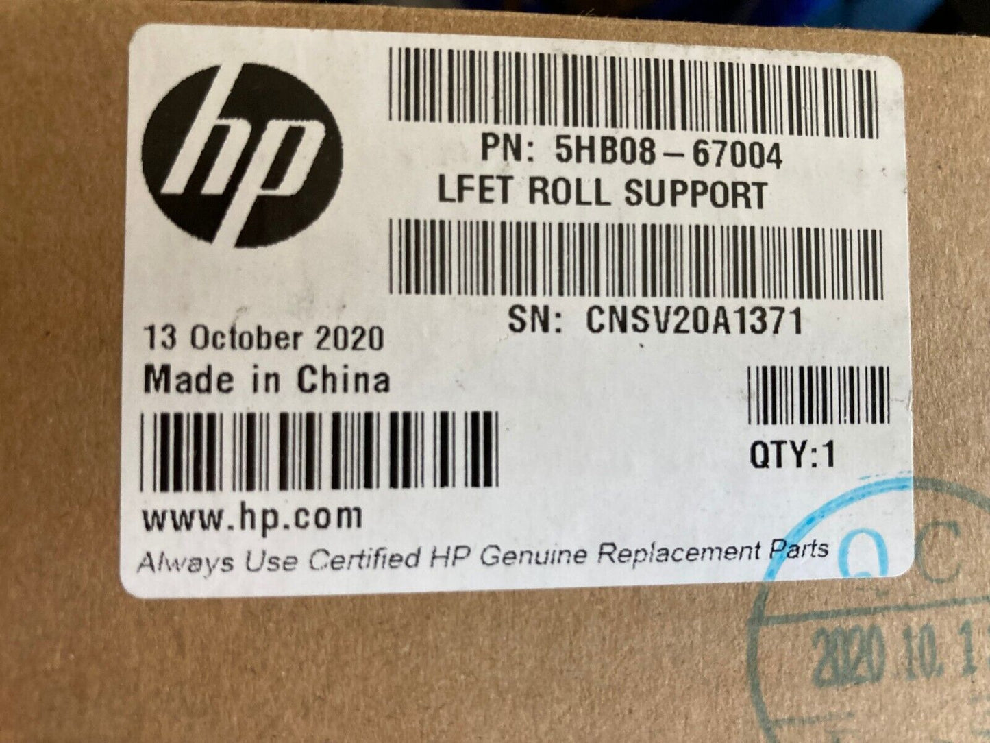 NEW GENUINE HP 5HB08-67004 LEFT ROLL SUPPORT DESIGNJET T210 T630 T650 SPARK 24