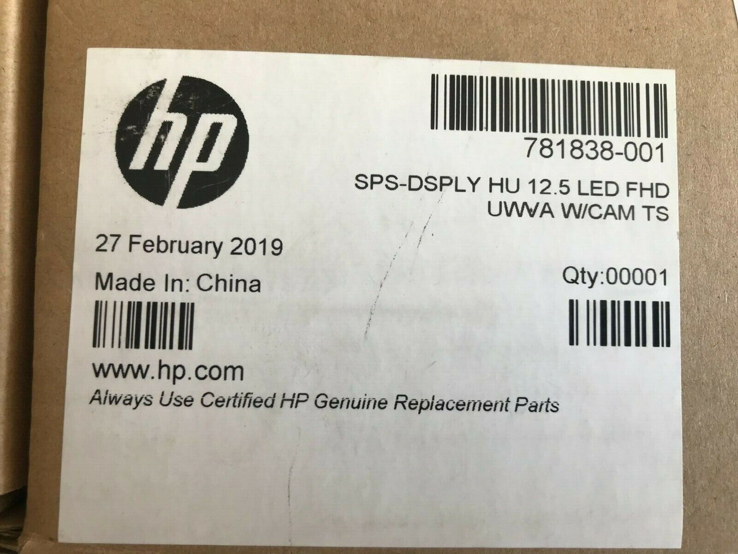 NEW Genuine HP 781838-001 DISPLAY 12.5 LED FHD UWVA ELITEBOOK 820 G3