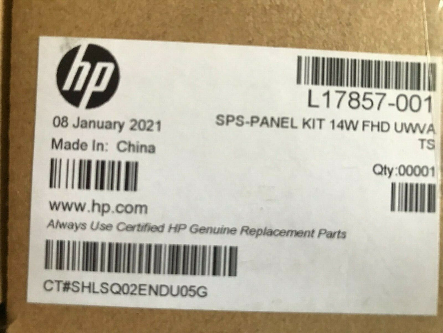 NEW HP L17857-001 DISPLAY PANEL KIT 14W FHD UWVA TS ZBOOK 14u G5