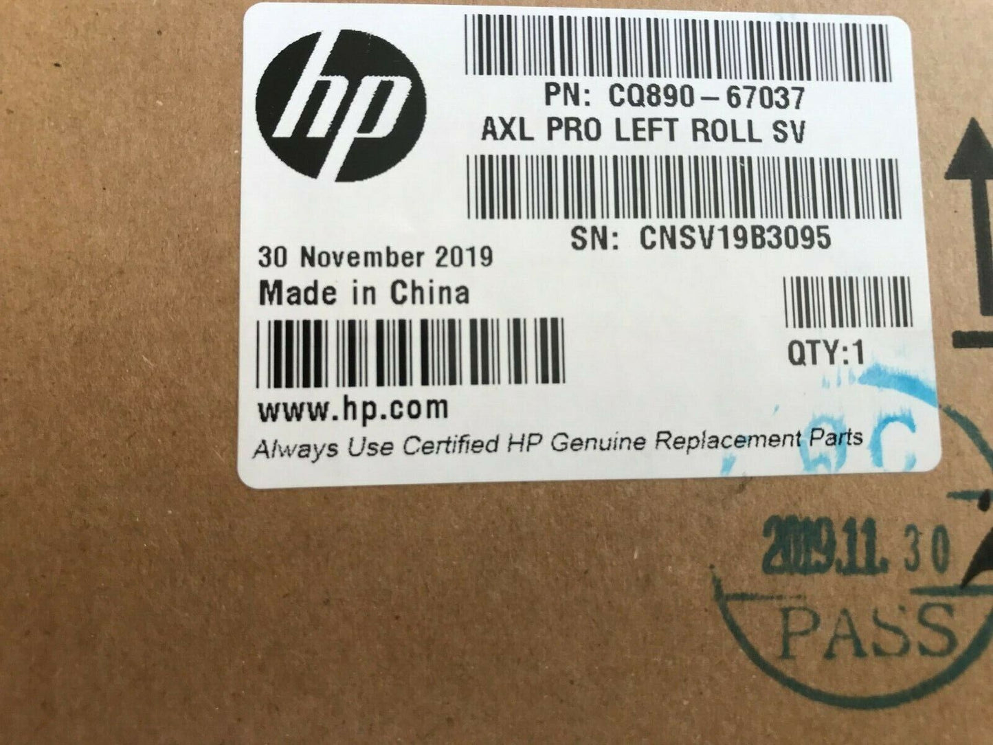 NEW BOXED HP CQ890-67037 Left roll support & rewinder pro HP DesignJet T520